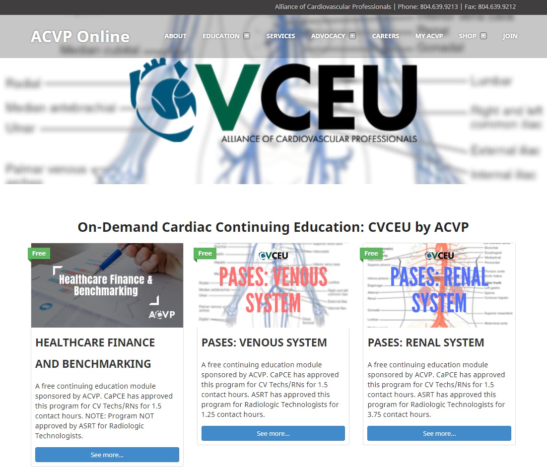 On-demand Cardiology CE: CVCEU by ACVP