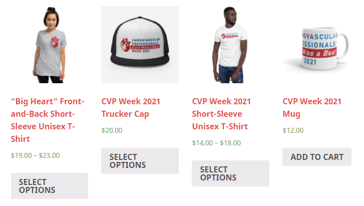 Our online CVP Week 2021 shop with t-shirts, hats, mugs and more official merchandise with the CVP Week 2021 logo.